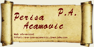 Periša Acamović vizit kartica